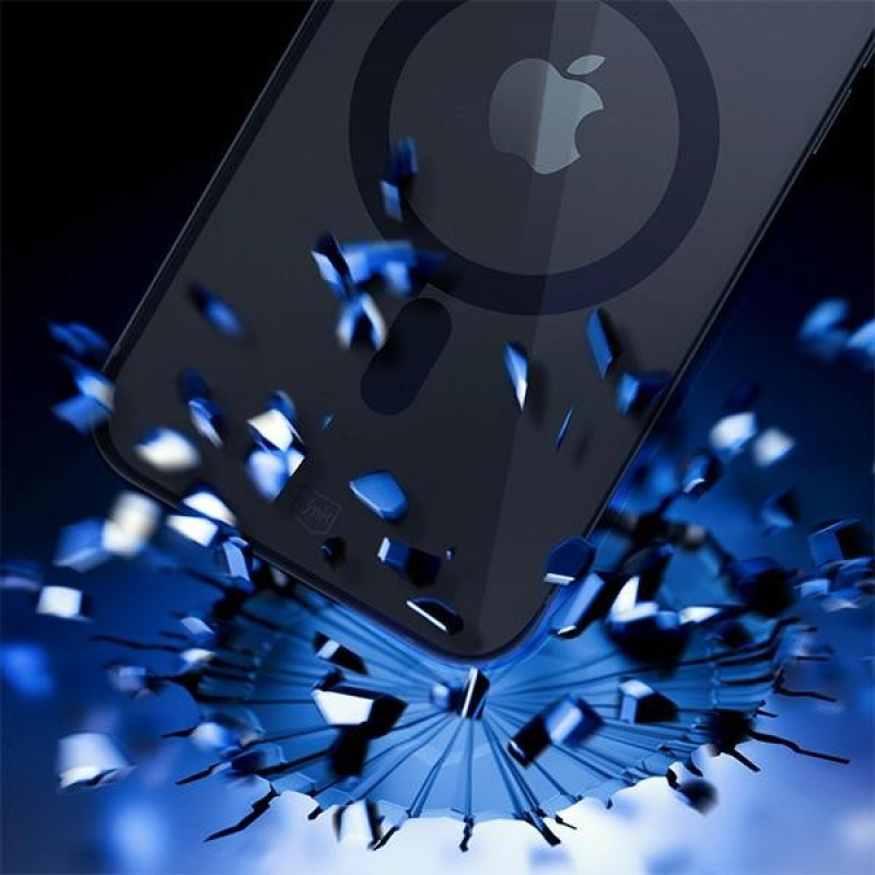 3MK Satin Armor MagCase mit MagSafe für Apple iPhone 13 / 14, transparent mit schwarzem Rahmen (156075-0)