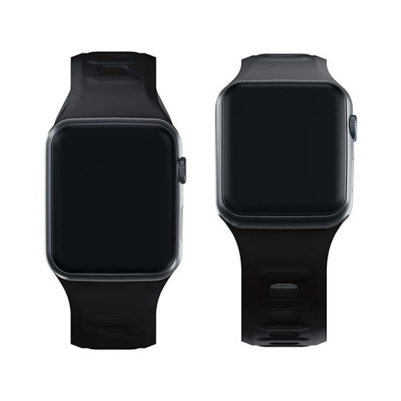 3mk Silikon-Armband für Apple Watch 38/40/41 mm, schwarz