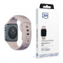 3mk Silikon-Armband für Apple Watch 42/44/45/49 mm, pink-beige / latte