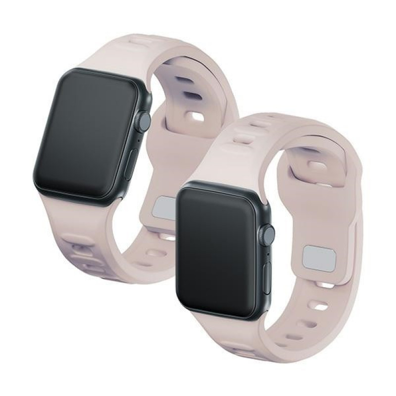 3mk Silikon-Armband für Apple Watch 42/44/45/49 mm, pink-beige / latte