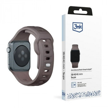 3mk Silikon-Armband für Apple Watch 42/44/45/49 mm, taupe