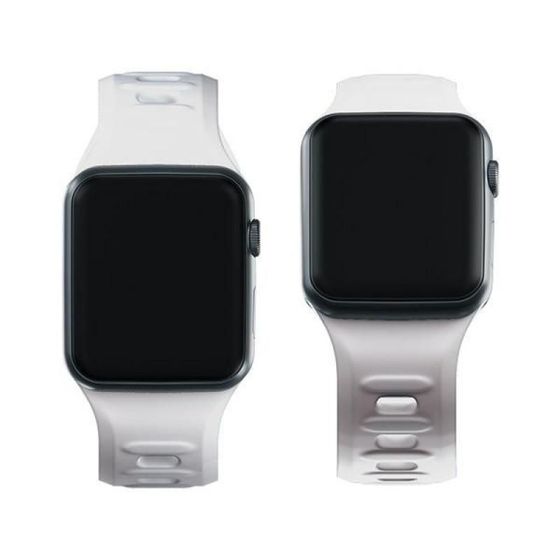 3MK Silikonarmband für Apple Watch 4/5/6/7/8/9/SE/Ultra, 42/44/45/49 mm, weiß