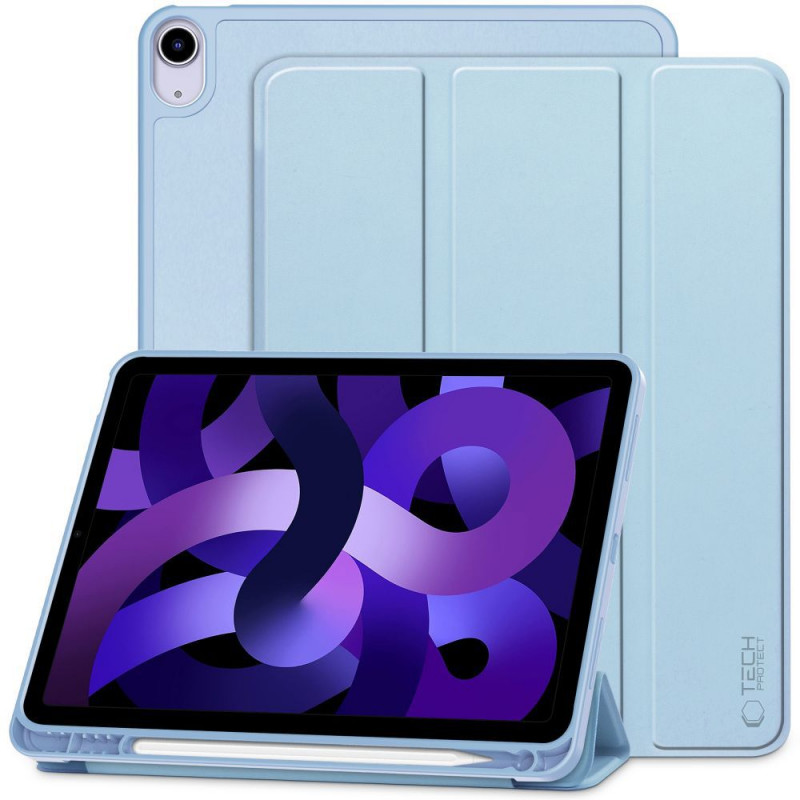Tech-Protect SmartCase Pen iPad Air 10.9" (4/5 gen, 2020-2022) / iPad Air 11" (6/7/8 gen, 2024-2026) Hülle, Sky Blue