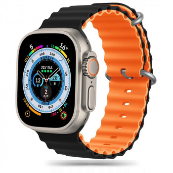 Tech-Protect IconBand Pro Armband für Apple Watch 4/5/6/7/8/9/SE/Ultra 1/2 (42/44/45/49 mm), Schwarz/Orange