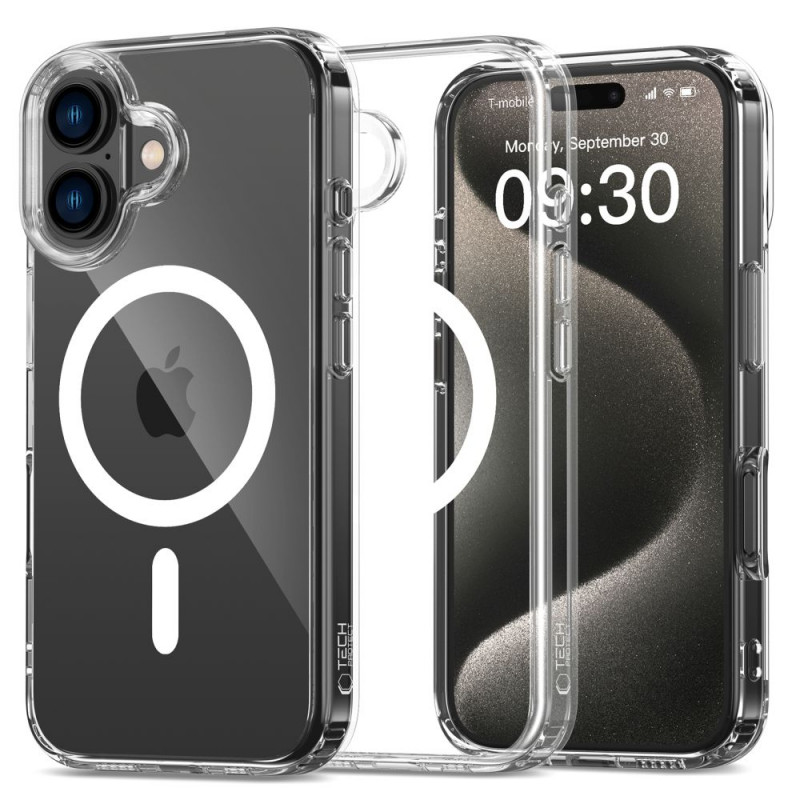 Tech-Protect Flexair Hybrid MagSafe Hülle für Apple iPhone 16, transparent