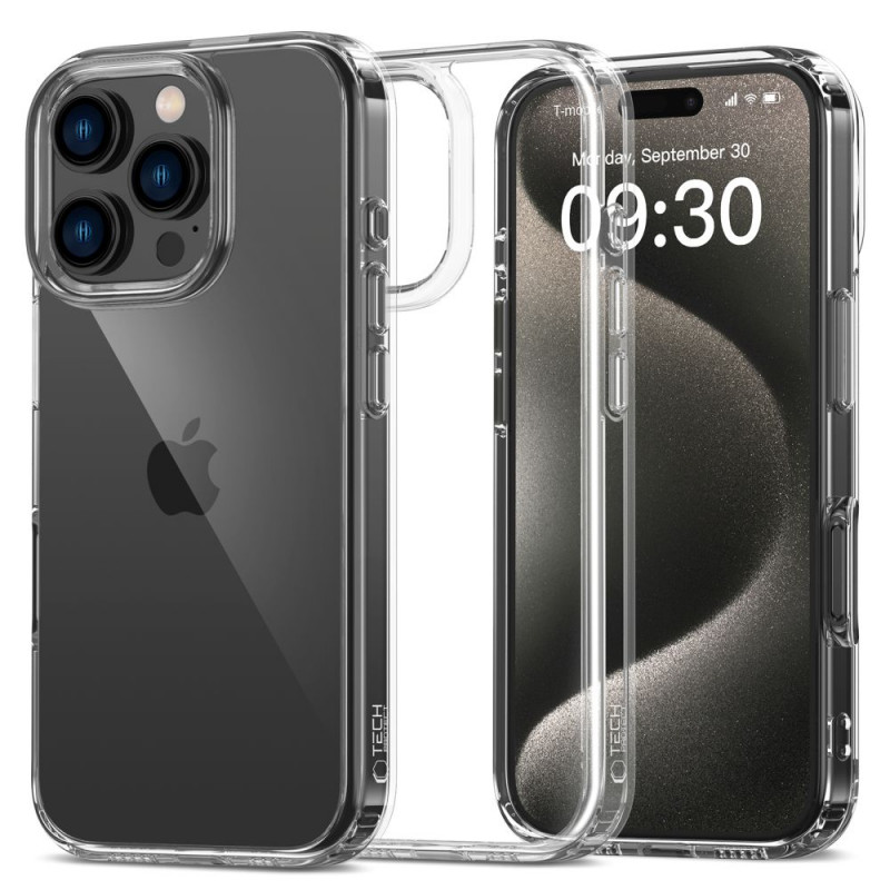 Tech-Protect Flexair Hybrid Hülle für Apple iPhone 16 Pro, transparent