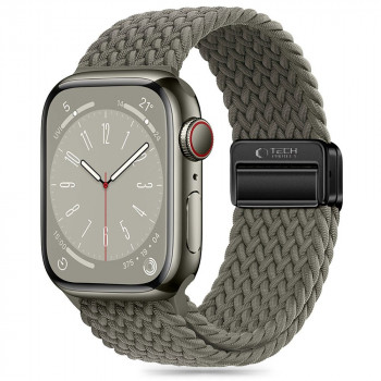 Tech-Protect Nylonmag Armband für Apple Watch 4/5/6/7/8/9/SE/Ultra 1/2, 42/44/45/49 mm, Olive Grey