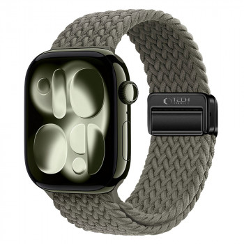 Tech-Protect Nylonmag Armband für Apple Watch 4/5/6/7/8/9/SE/Ultra 1/2, 42/44/45/49 mm, Olive Grey