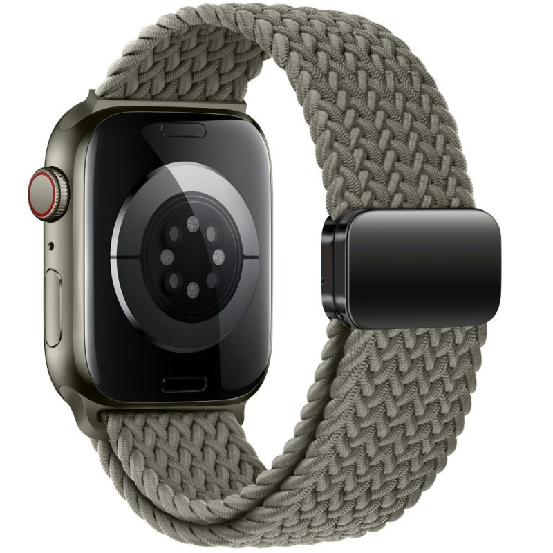 Tech-Protect Nylonmag Armband für Apple Watch 4/5/6/7/8/9/SE/Ultra 1/2, 42/44/45/49 mm, Olive Grey