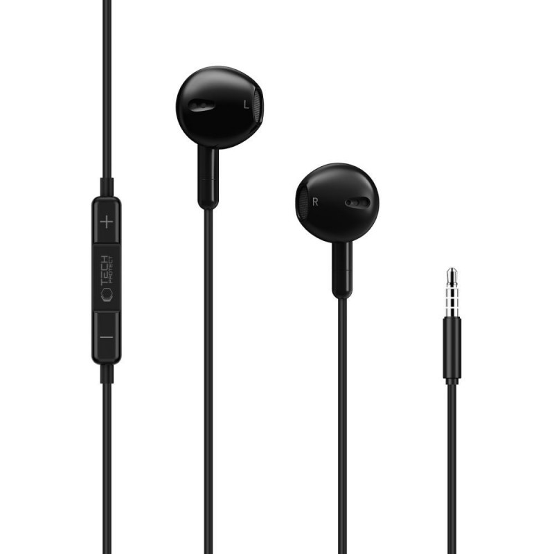 Tech-Protect Ultraboost Core G4 Mini-Klinke 3,5 mm kabelgebundene Ohrhörer, Schwarz