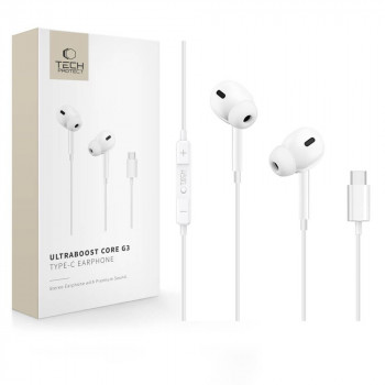 Tech-Protect Ultraboost Core G3 USB-C Kabel-Ohrhörer, Weiß