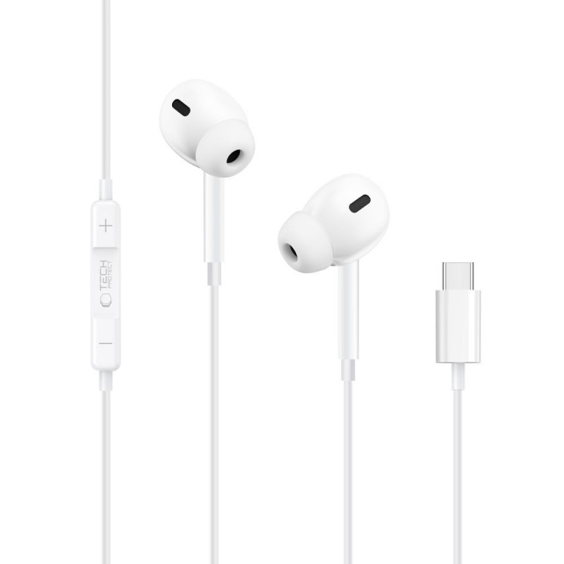 Tech-Protect Ultraboost Core G3 USB-C Kabel-Ohrhörer, Weiß