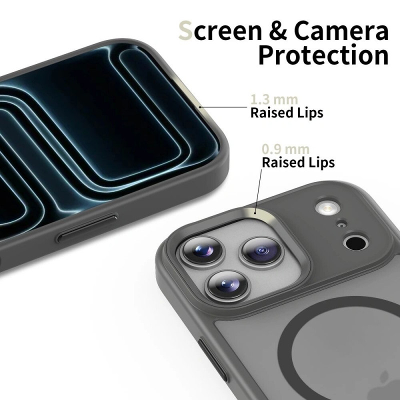 Tech-Protect Magmat MagSafe Hülle für Apple iPhone 17 Pro, mattes Kreidegrau
