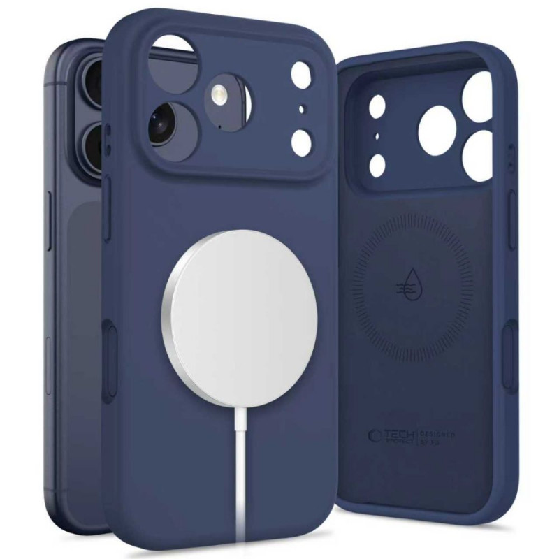 Tech-Protect Silikon MagSafe Hülle für Apple iPhone 17 Pro, Deep Blue
