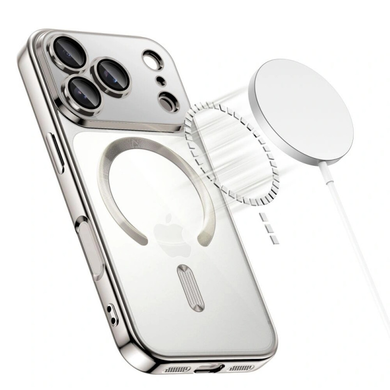 Tech-Protect MagFlex MagSafe Hülle für Apple iPhone 17 Pro, Shiny Silver