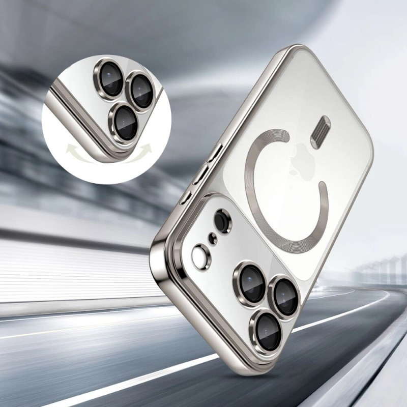 Tech-Protect MagFlex MagSafe Hülle für Apple iPhone 17 Pro, Shiny Silver