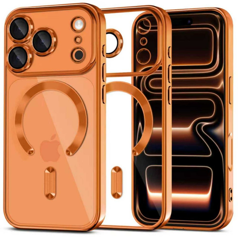Tech-Protect MagFlex MagSafe Hülle für Apple iPhone 17 Pro, Shiny Cosmic Orange