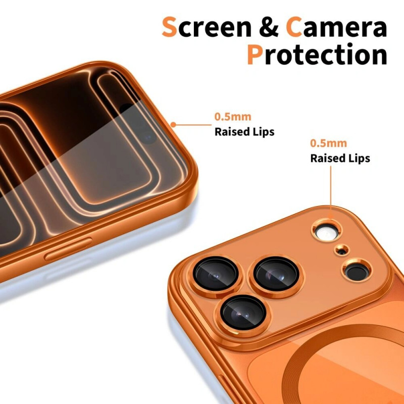 Tech-Protect MagFlex MagSafe Hülle für Apple iPhone 17 Pro, Shiny Cosmic Orange