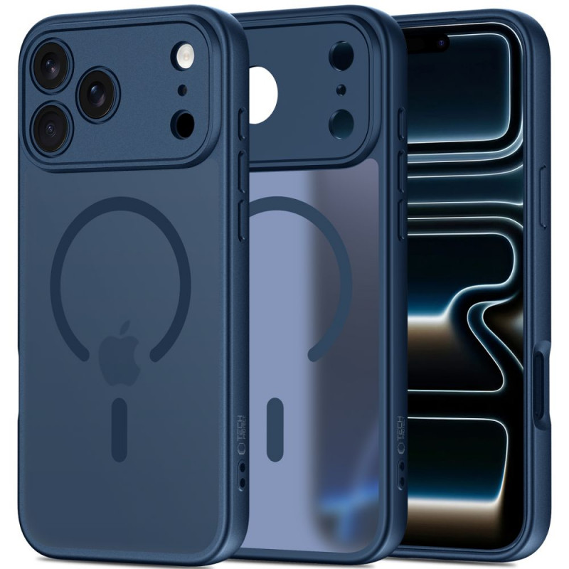 Tech-Protect BasicMag MagSafe Hülle für Apple iPhone 17 Pro, Mattschwarz Dunkelblau
