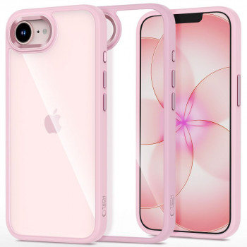 Tech-Protect Magmat Hülle für Apple iPhone 16e / 17e, Soft Pink/clear