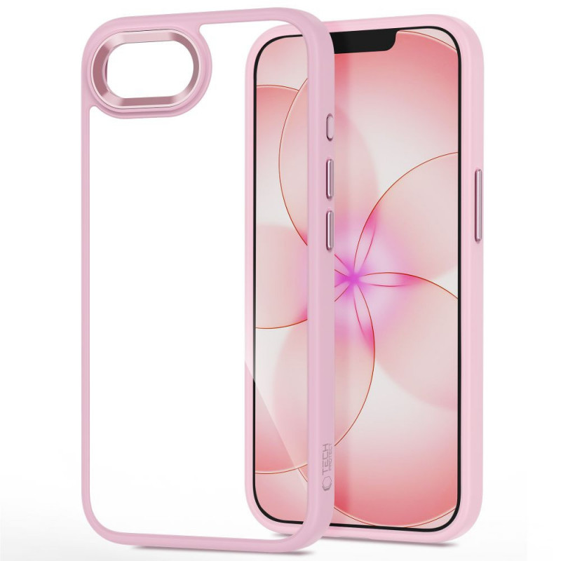 Tech-Protect Magmat Hülle für Apple iPhone 16e / 17e, Soft Pink/clear