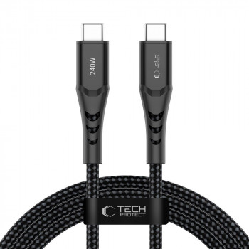 Tech-Protect Ultraboost UB11T USB-C-auf-USB-C-Kabel PD 240W, 200 cm, Schwarz