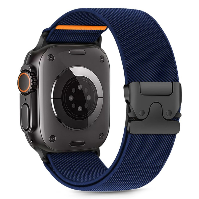 Tech-Protect Nylon Clasp Armbanduhrarmband für Apple Watch 6 / 7 / 8 / 9 / 10 / SE / Ultra 1 / 2 44/45/46/49 mm, Navy