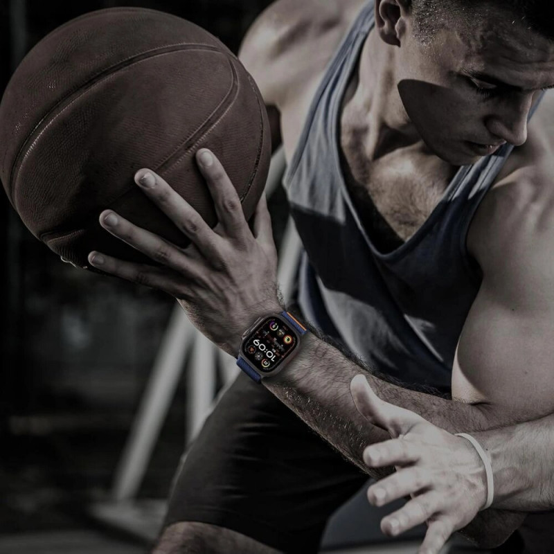 Tech-Protect Nylon Clasp Armbanduhrarmband für Apple Watch 6 / 7 / 8 / 9 / 10 / SE / Ultra 1 / 2 44/45/46/49 mm, Navy
