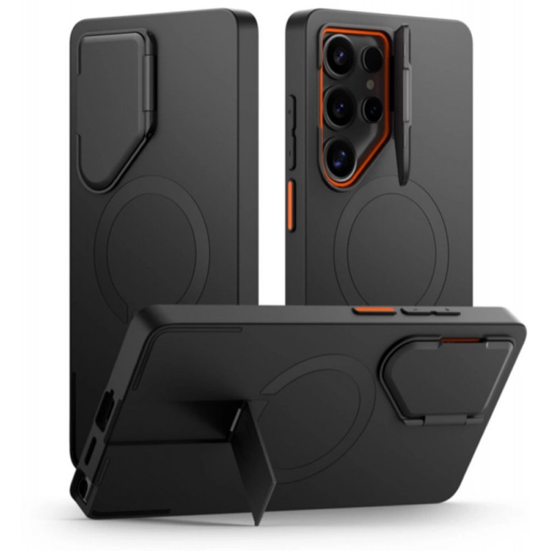 Tech-Protect Kevlar Aura MagSafe Hülle für Samsung Galaxy S25 Ultra, Schwarz/Orange