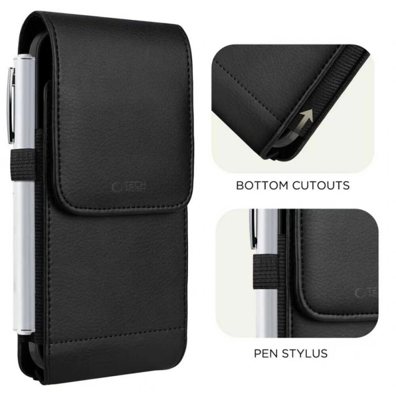 Tech-Protect SM75 Universelle Handy-Gürteltasche für 5,8-6,8 Zoll Smartphones, Schwarz