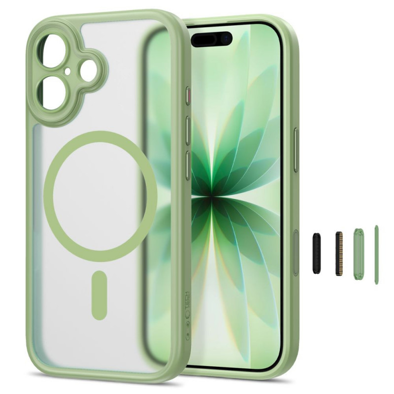 Tech-Protect MagPeak MagSafe CC Hülle für Apple iPhone 17, Matte Sage