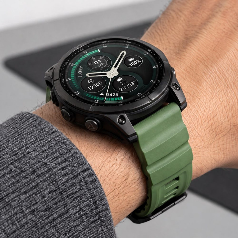 Tech-Protect Motion Garmin Fenix 5X / 5X Plus / 6X / 6X Pro / 7X / 8 / 8 Pro / 9 / 9 Pro Uhrenarmband (51 mm), Military Green