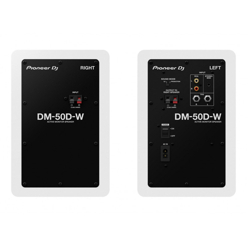 Pioneer DJ DM-50D-W aktiver Monitorlautsprecher, 5 Zoll, 25 W (2 Stk.), weiß