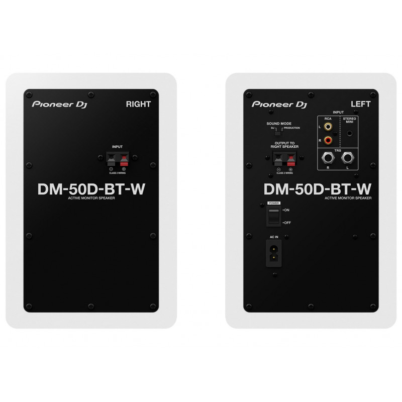 Pioneer DJ DM-50D-BT-W aktiver Monitorlautsprecher, 3,4 Zoll, 25 W (1 Paar), weiß