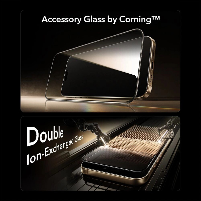 ESR UltraFit Armorite Pro gehärtetes Displayschutzglas aus Glas von Corning für Apple iPhone 17 Pro Max, ESR928
