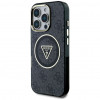 Guess GUHMP16LHG4PRTGK IML Metal Glitter 4G Circle Triangle MagSafe-Hülle für Apple iPhone 16 Pro, schwarz