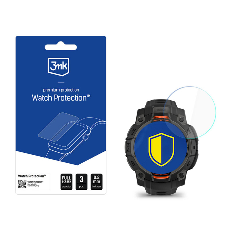3MK FlexibleGlass Watch Garmin Instinct 3 Tactical Edition 45 mm (Solar) Hybrid-Displayschutzfolie