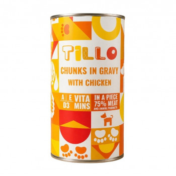 TILLO Chunks in gravy Chicken Nassfutter für Hunde, 1250 g