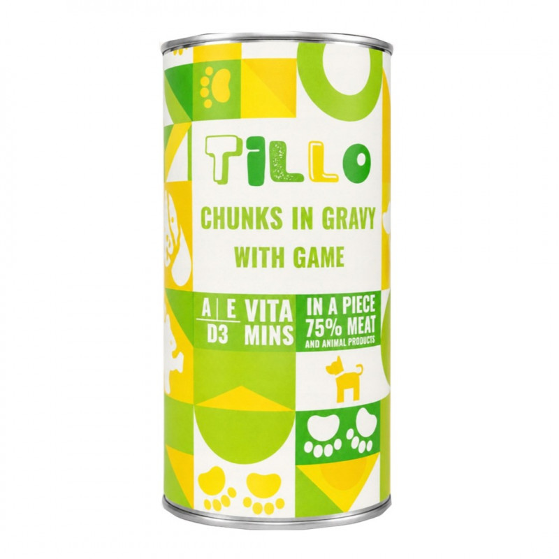 TILLO Chunks in gravy Game Nassfutter für Hunde, 1250 g