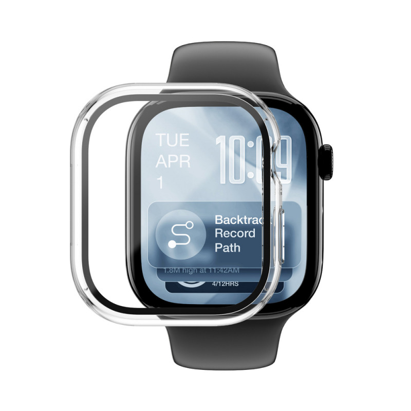 AmazingThing Radix FullGuard Displayschutzglas mit Hülle für Apple Watch Series 11 46 mm, transparent