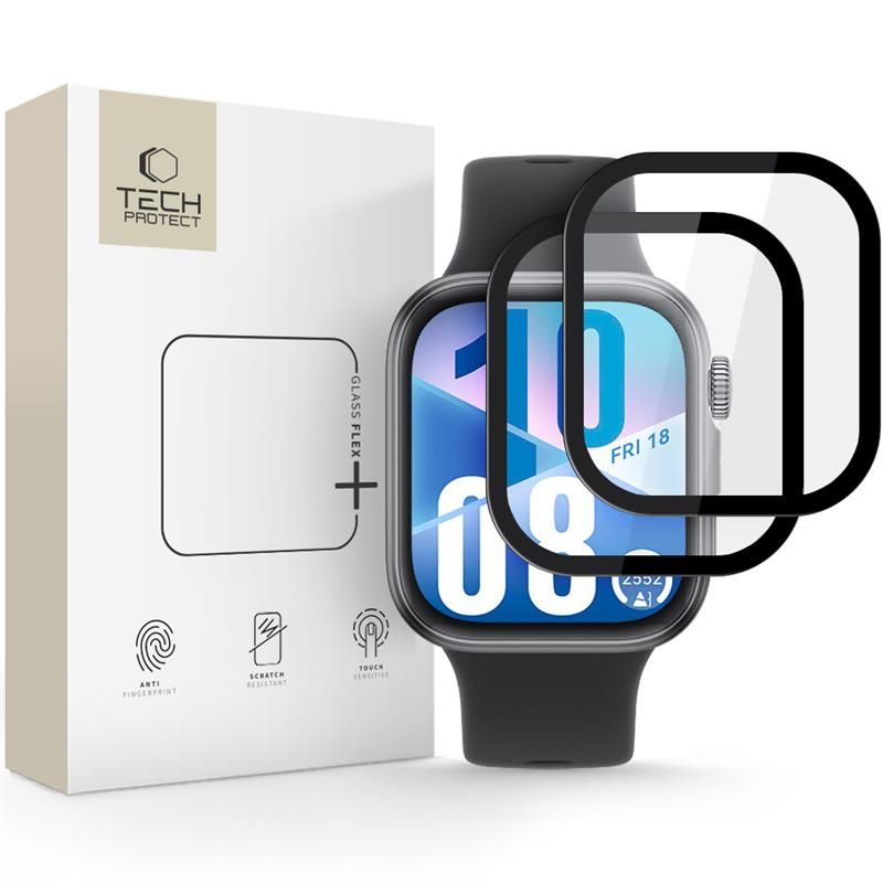 Tech-Protect Glass Flex+ THP4226 Hybridglas für Huawei Watch Fit 3 / 4 (2 Stk.), Schwarz