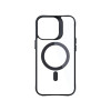 3MK Satin Armor MagCase MagSafe Smartphone-Hülle für Apple iPhone 15 Pro Max, transparent mit schwarzem Rahmen