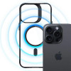 3MK Satin Armor MagCase MagSafe Smartphone-Hülle für Apple iPhone 15 Pro Max, transparent mit schwarzem Rahmen