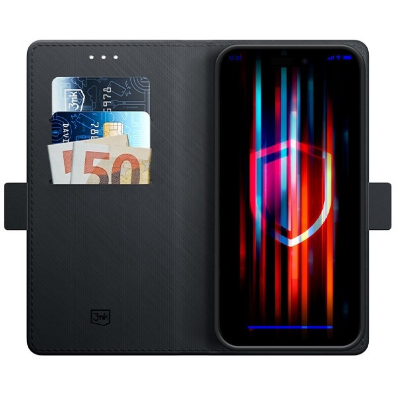3MK Wallet Case Handyhülle mit Geldbörsenfunktion für Apple iPhone 15 Pro, schwarz