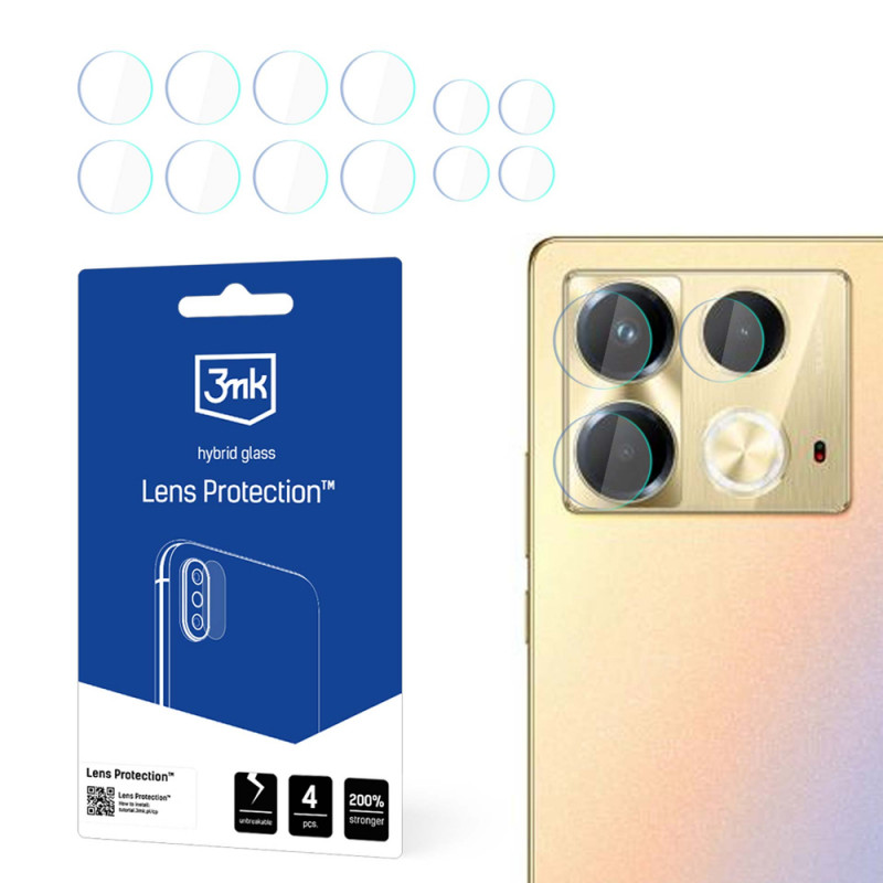 3MK Lens Protection Hybridglas Kameraobjektivschutz für Infinix Note 40 (4 Stk.), transparent