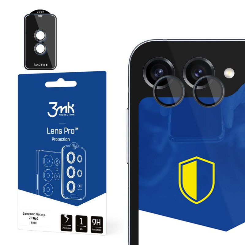 3MK Lens Protection Pro Kameraobjektiv Panzerglas Samsung Galaxy Z Flip 6, Schwarz