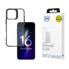 3mk Satin Armor Case+ für Apple iPhone 16 Pro Max, transparent mit schwarzem Rahmen