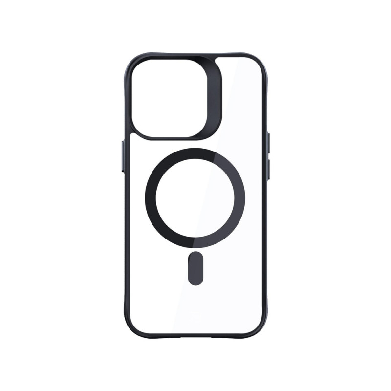 3mk Satin Armor MagCase mit MagSafe für Apple iPhone 16 Pro, transparent mit schwarzem Rahmen