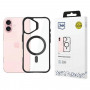 3mk Satin Armor MagCase mit MagSafe für Apple iPhone 16 (W-3SAMaCa-AiP16-0), transparent mit schwarzem Rahmen