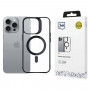 3mk Satin Armor MagCase mit MagSafe für Apple iPhone 16 Pro Max (W-3SAMaCa-AiP16PM-0), transparent mit schwarzem Rahmen